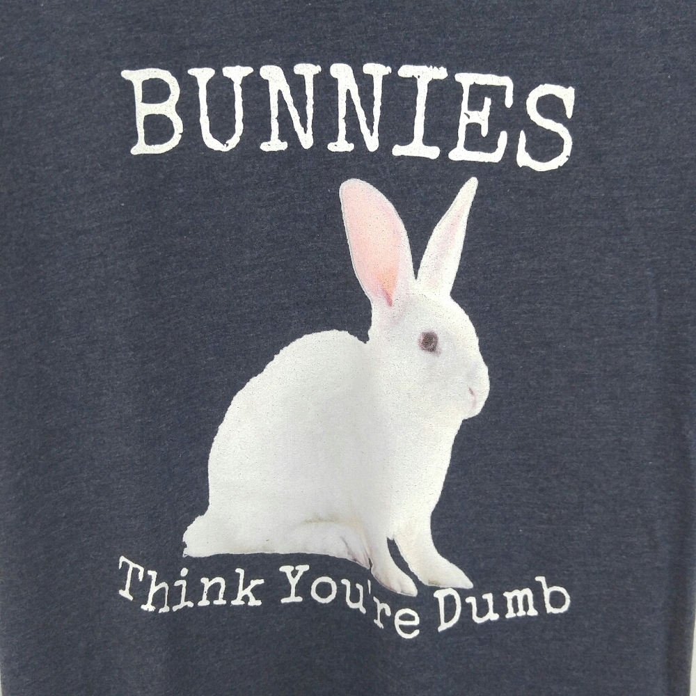 Good Treasures Bunnies Think You're Dumb T-shirt L - Picture 2 of 9